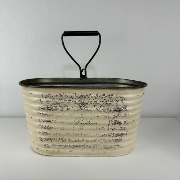 Wall Pocket Planter Decorative Galvanized Bucket with handle- Upcycled - Picture 3 of 13